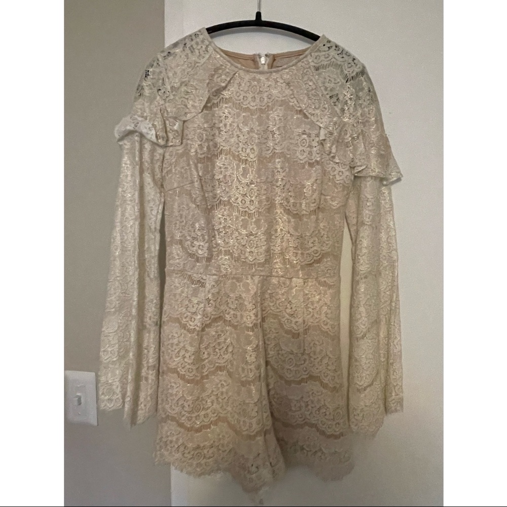 Off white, cream lace Gianni Bini Romper